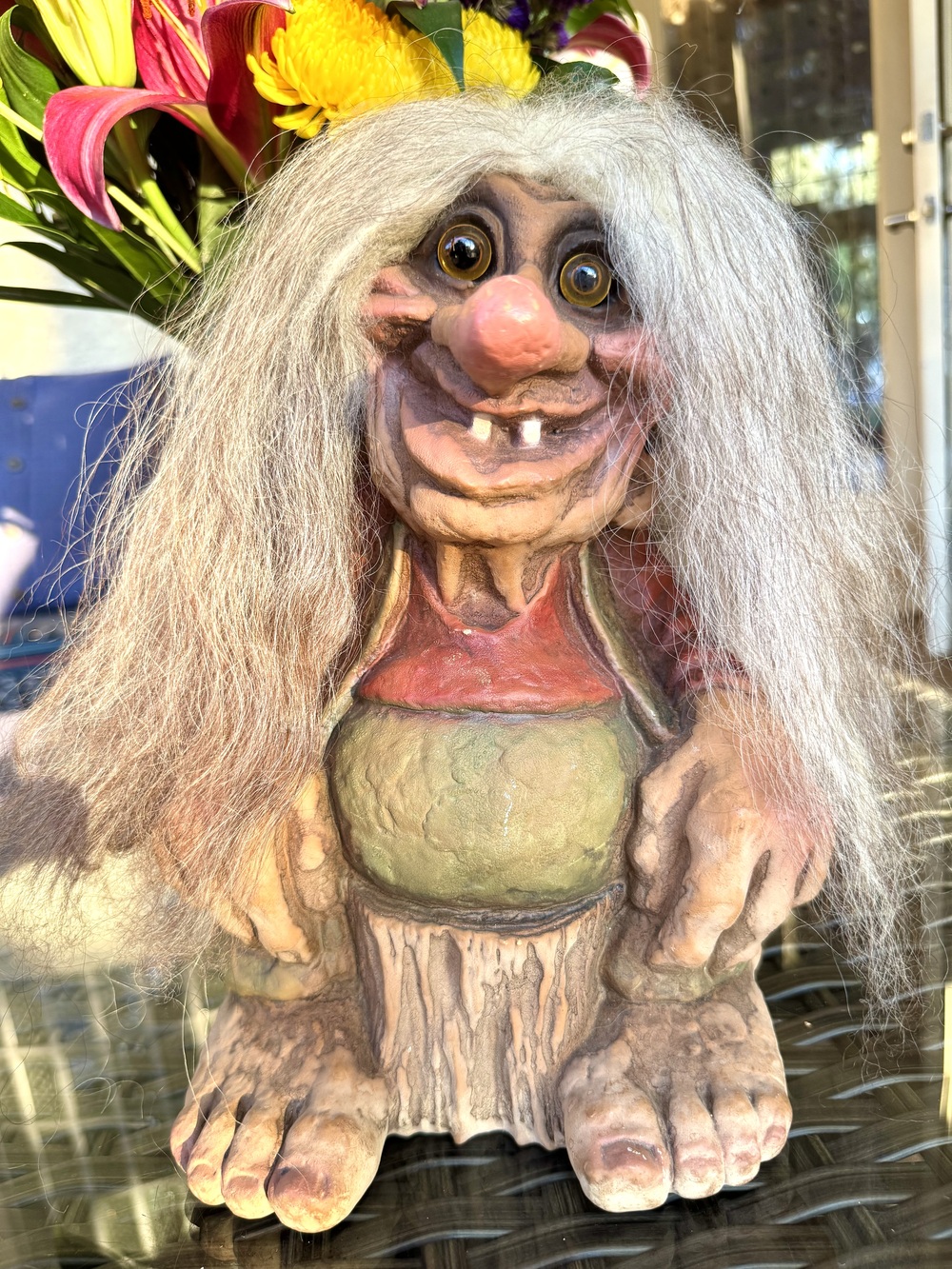 HUGE Charming Nyform Troll Sitting on Stump